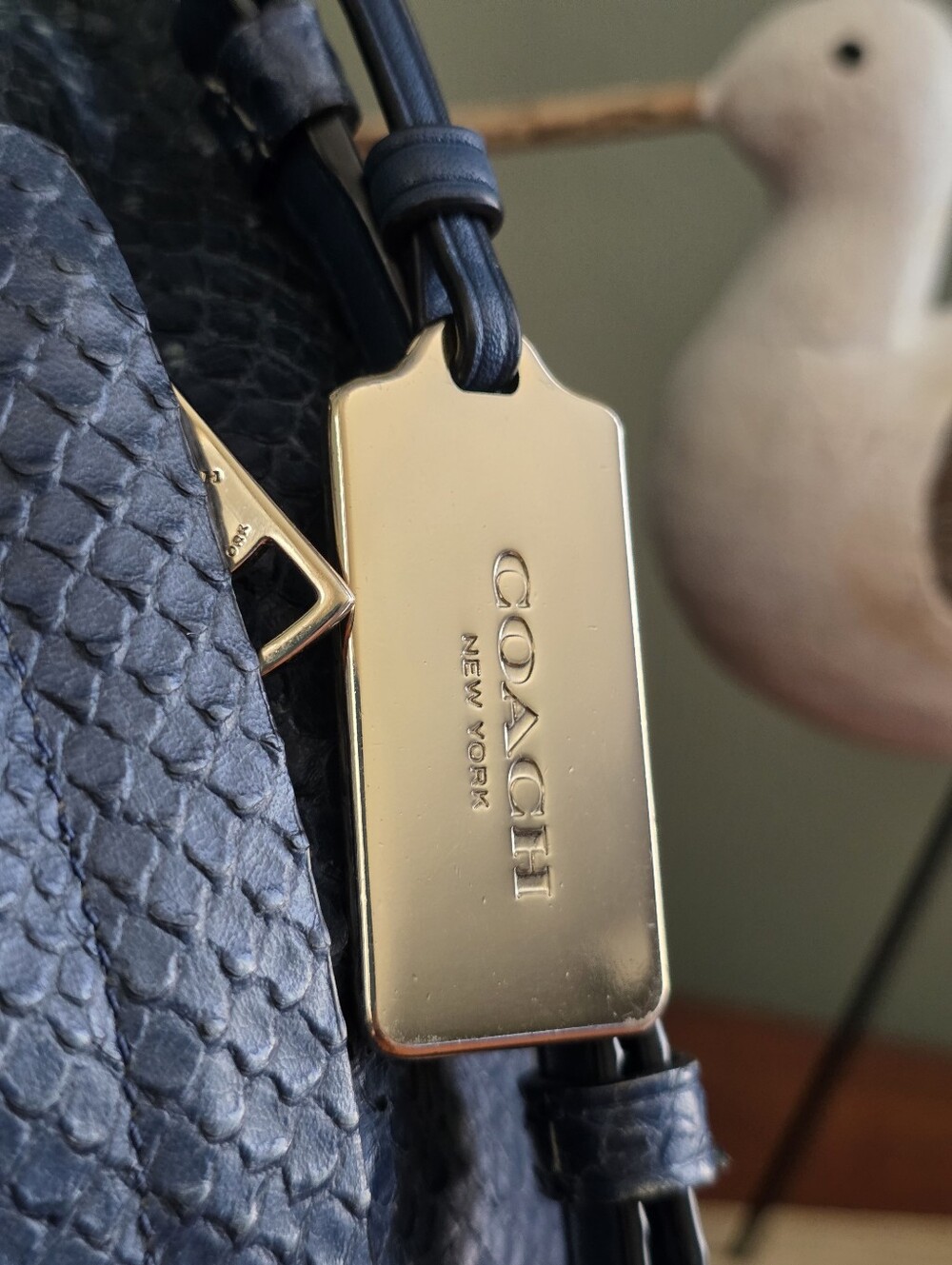 Coach 35326 Scout Hobo Python Embossed Denim Blue Leather Crossbody Bag - Picture 7 of 16